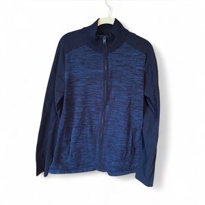 Express Navy Patterned Zip-Up Jacket
